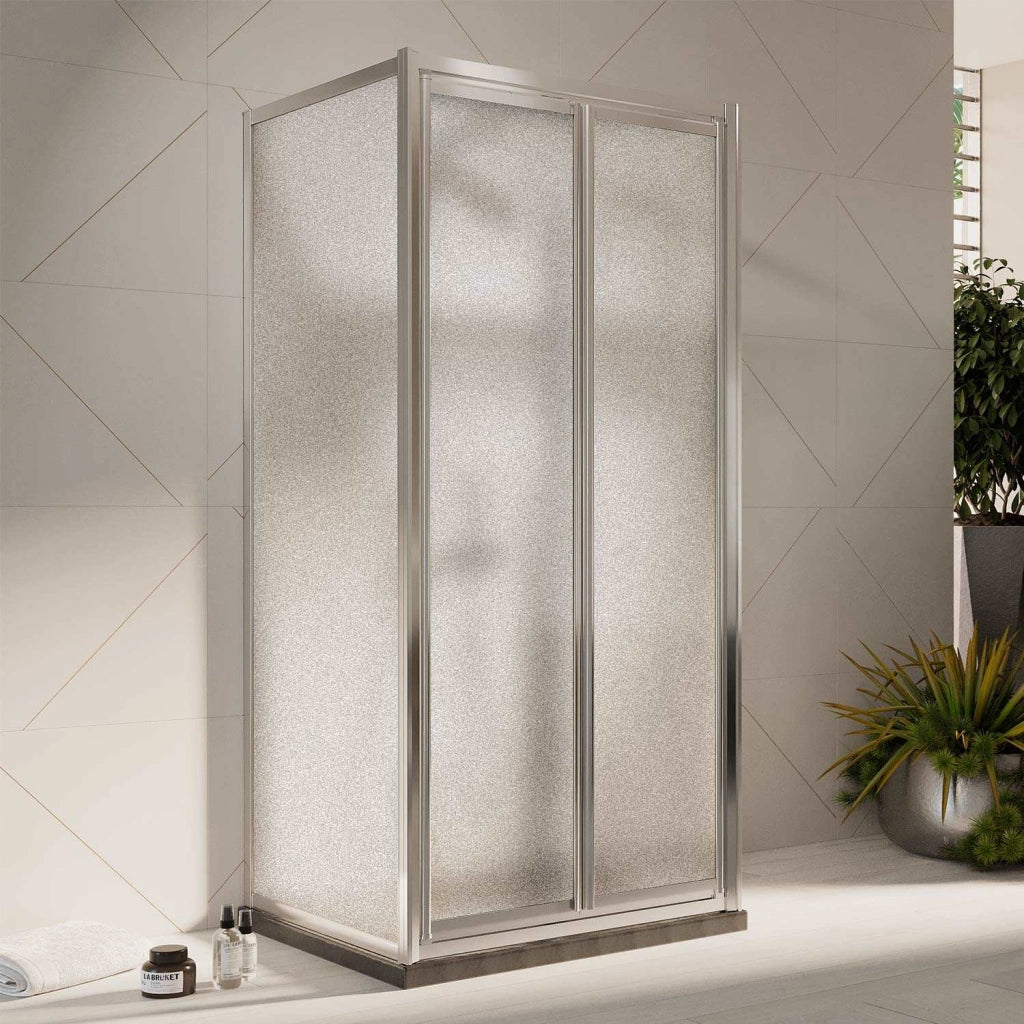 Box Doccia 3 lati 70x90x70CM H198 Cristallo Stampato C 2 Fissi+Saloon 2 Ante Battente 90 mod. West
