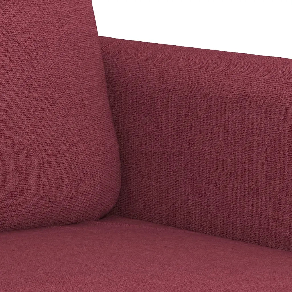 Set di Divani 3 pz con Cuscini Rosso Vino in Tessuto 3202132