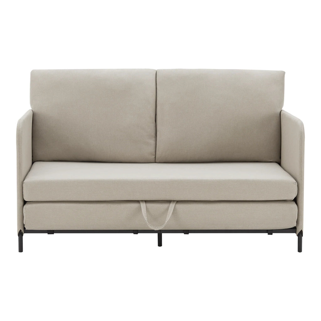 Divano/poltrona trasformabile a 2 posti 78 x 125 x 67 cm beige 03_0009126
