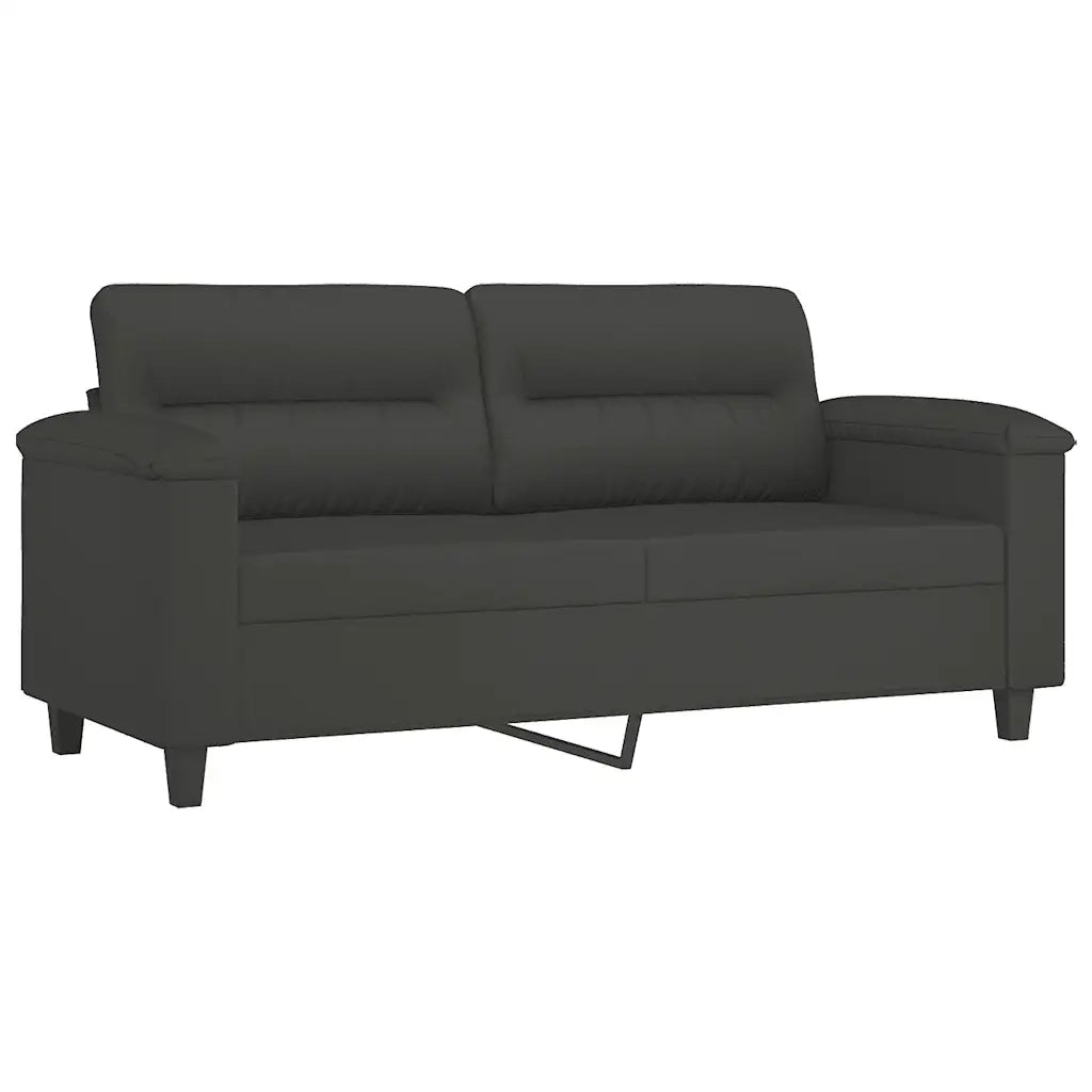 Divano a 2 Posti Cuscini Grigio Scuro 140cm Tessuto Microfibra 3153271
