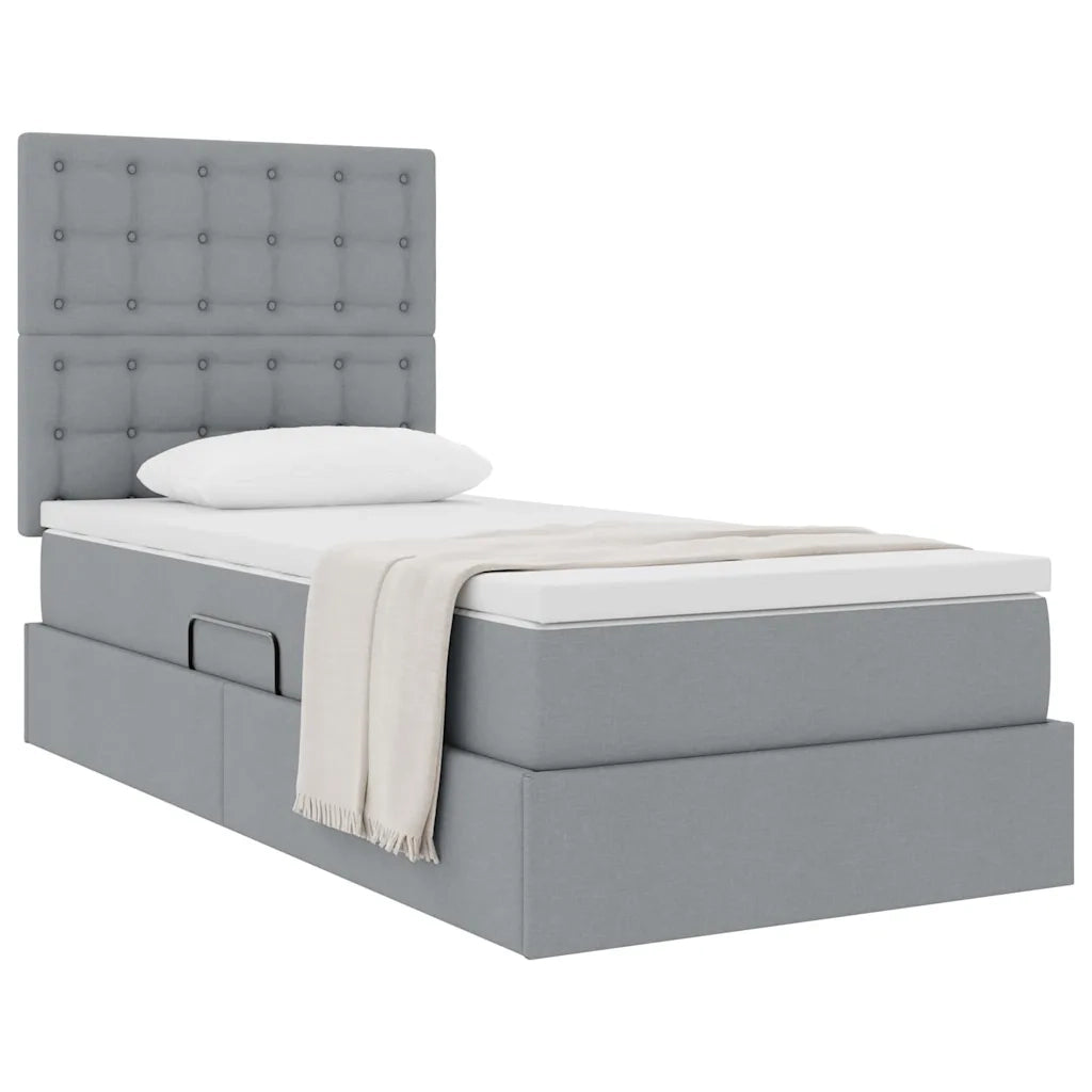 Letto con contenitore e materasso Grigio chiaro 100 x 200 cm 3371886