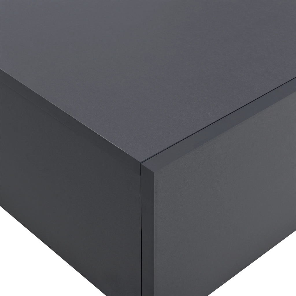 Set di 4 Comodini da Parete con Cassetto 46x30x15 cm Effetto Legno / Effetto Cemento / Grigio Scuro / Nero Lucido [en.casa]