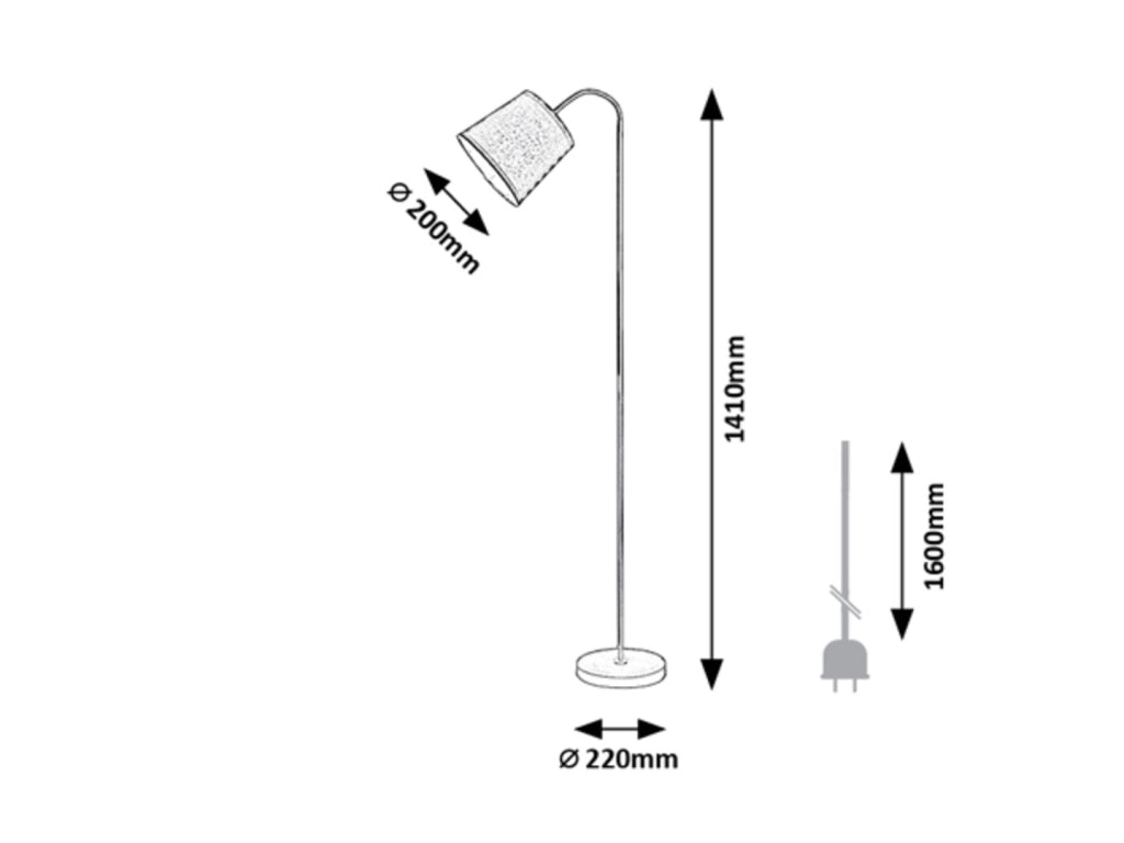 Lampada da terra nera metallo Godric E27 25W Rabalux