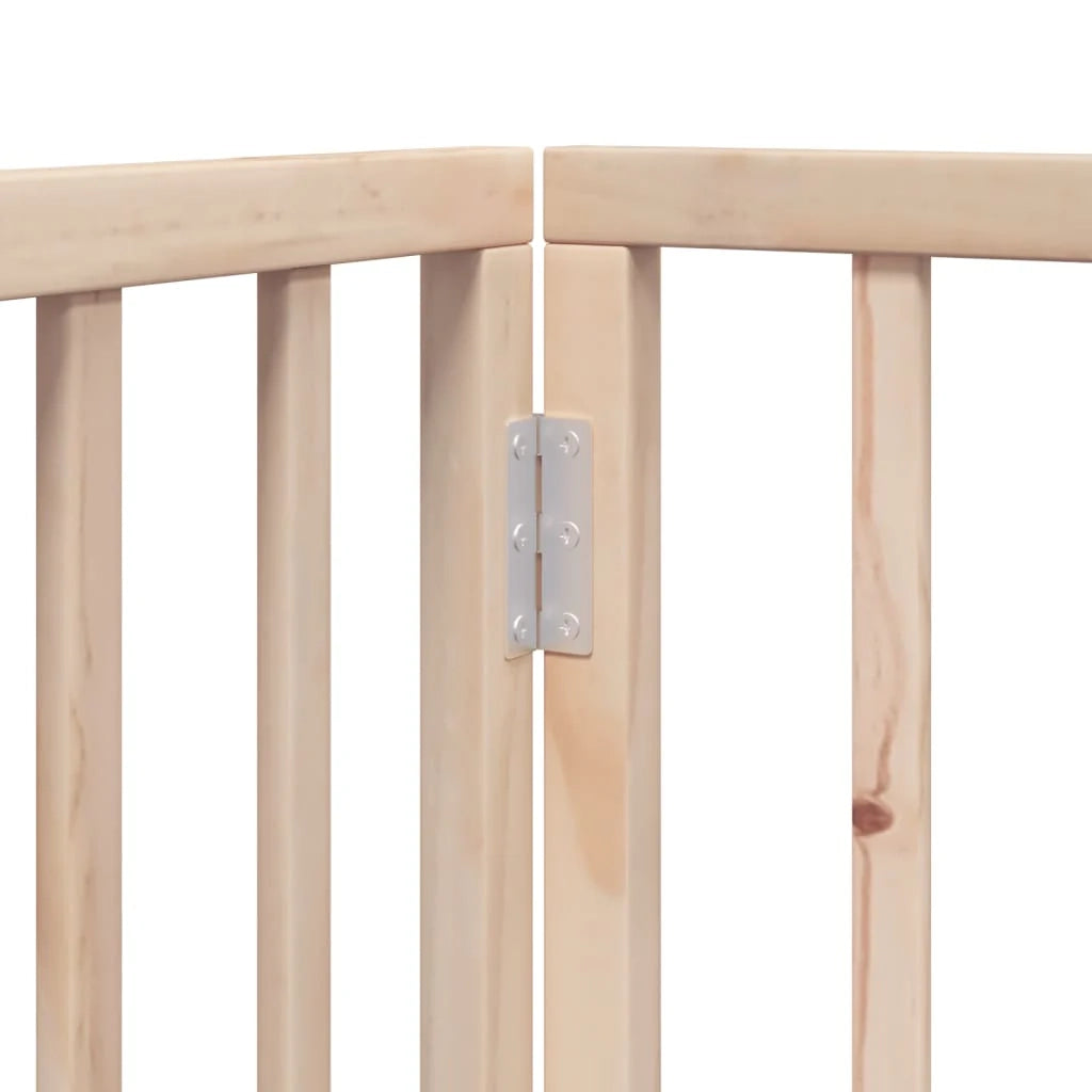 Cancelletto di sicurezza per animali domestici porta pieghevole 8 pannelli legno di pioppo marrone 02_0023247