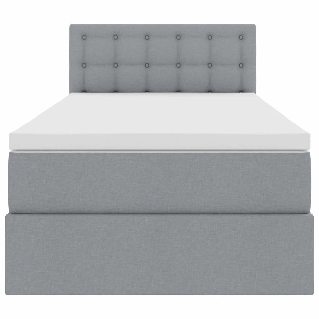 Letto con contenitore e materasso Grigio chiaro 90 x 200 cm