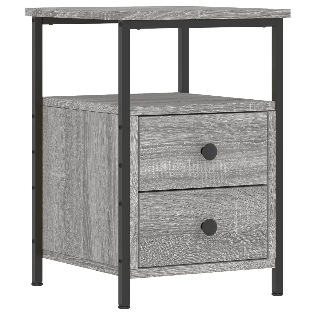 Set di 2 Comodini | Armadio da Notte | Mobiletto da notte Grigio Sonoma 34x35,5x50 cm in Legno Multistrato