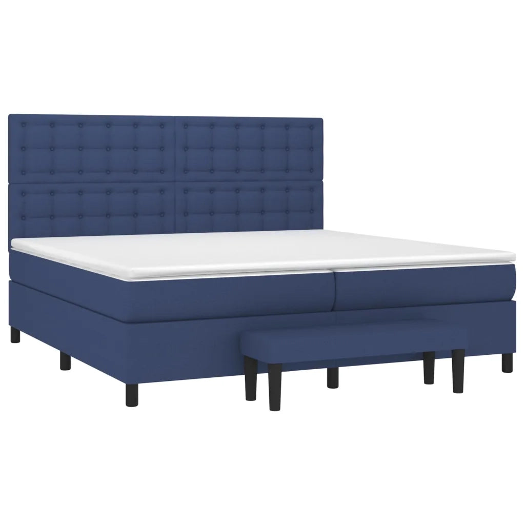 Giroletto a Molle con Materasso Blu 200x200 cm in Tessuto 3136947