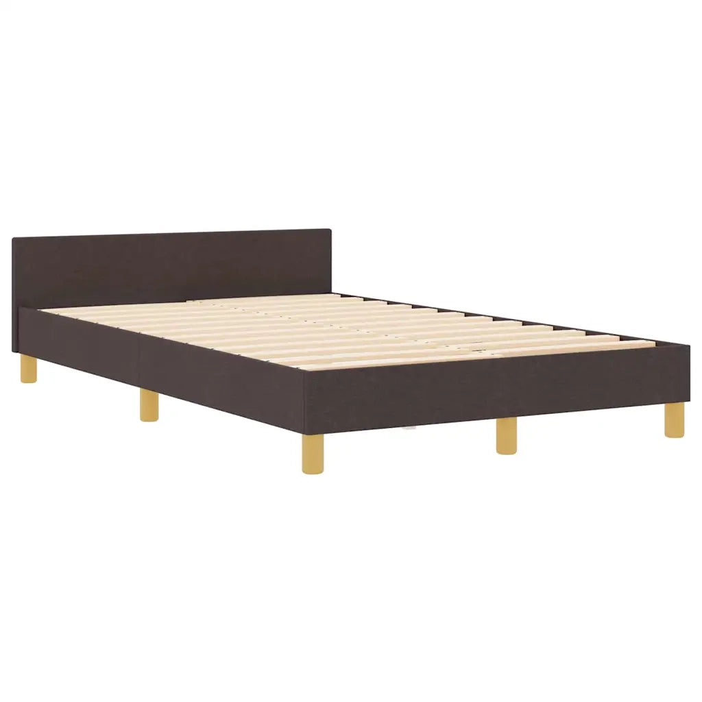 Struttura del letto Marrone scuro 120 x 200 cm Tessuto