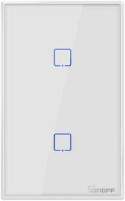 Sonoff TOUS2C Interruttore 2 Touch WIFI Parete Interruttore Luce Senza Fili 2 Gang Interruttore di Tempo Controllo Remoto di Lampadine Compatibile con Alexa, Google Home