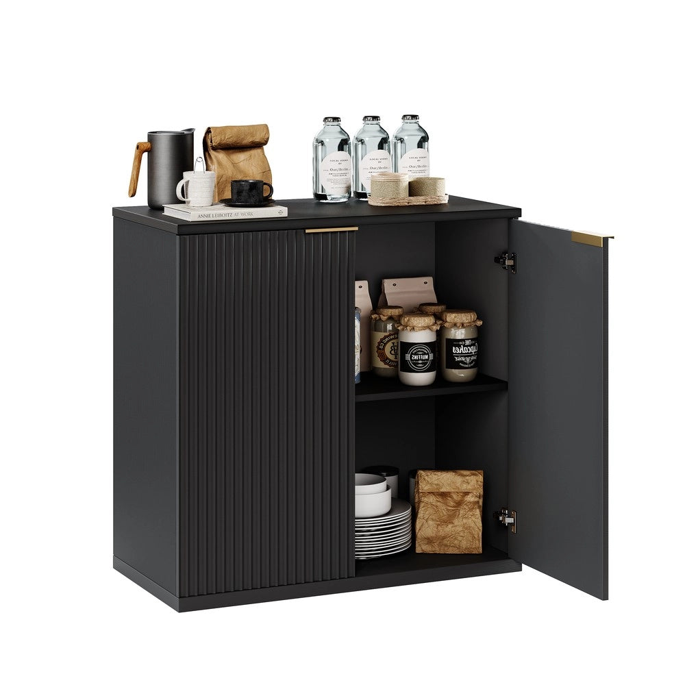 Mobile Contenitore Multiuso ¨C MINIMAL ¨C Nero, Legno Chiaro, 60x30x70