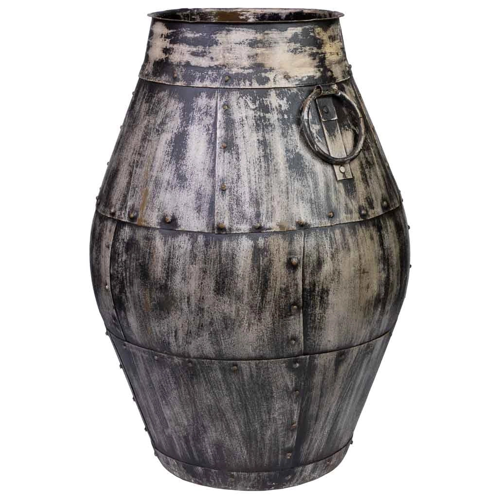 Vaso in metallo grigio invecchiato 40x40x65