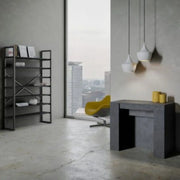 Consolle allungabile 90x48/296 cm Venus antracite spatolato allunghe interne