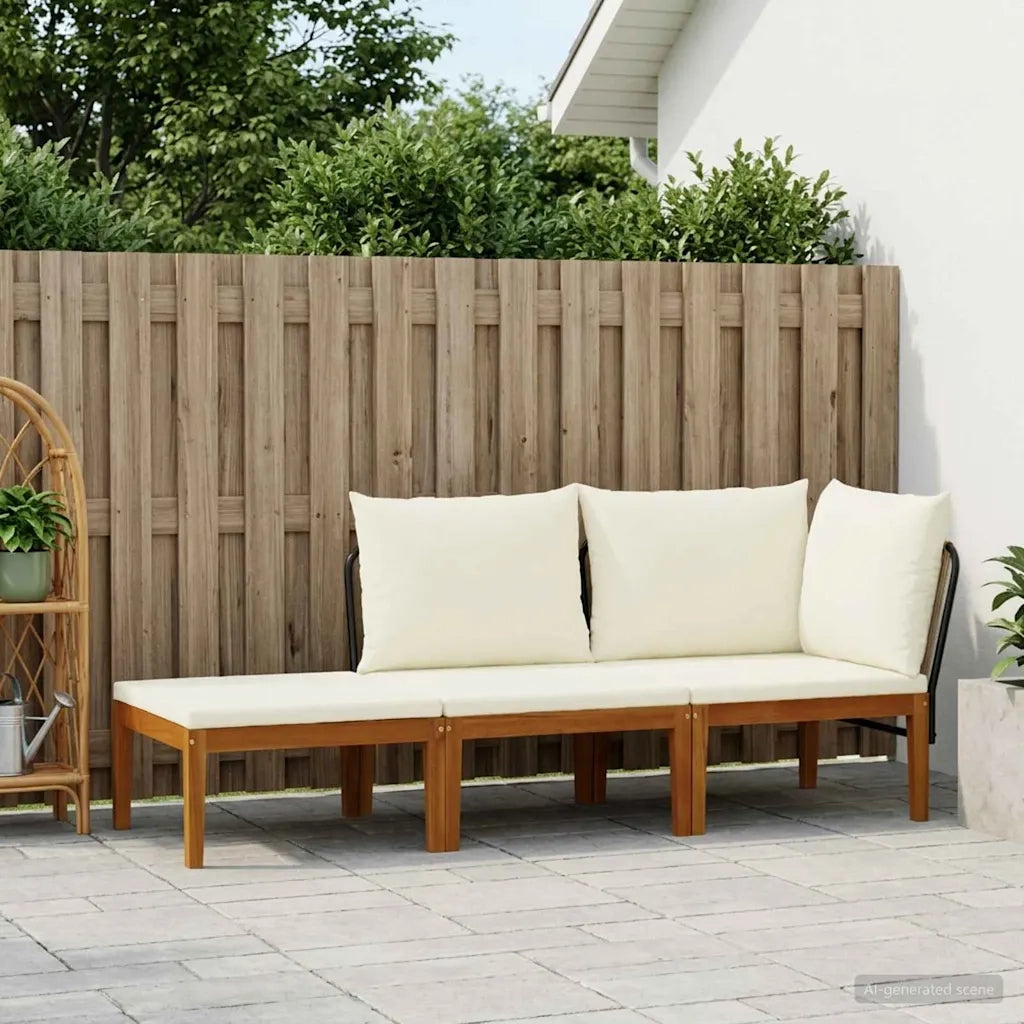 3 pcs Legno massiccio di acacia e corda Naturale 3407731