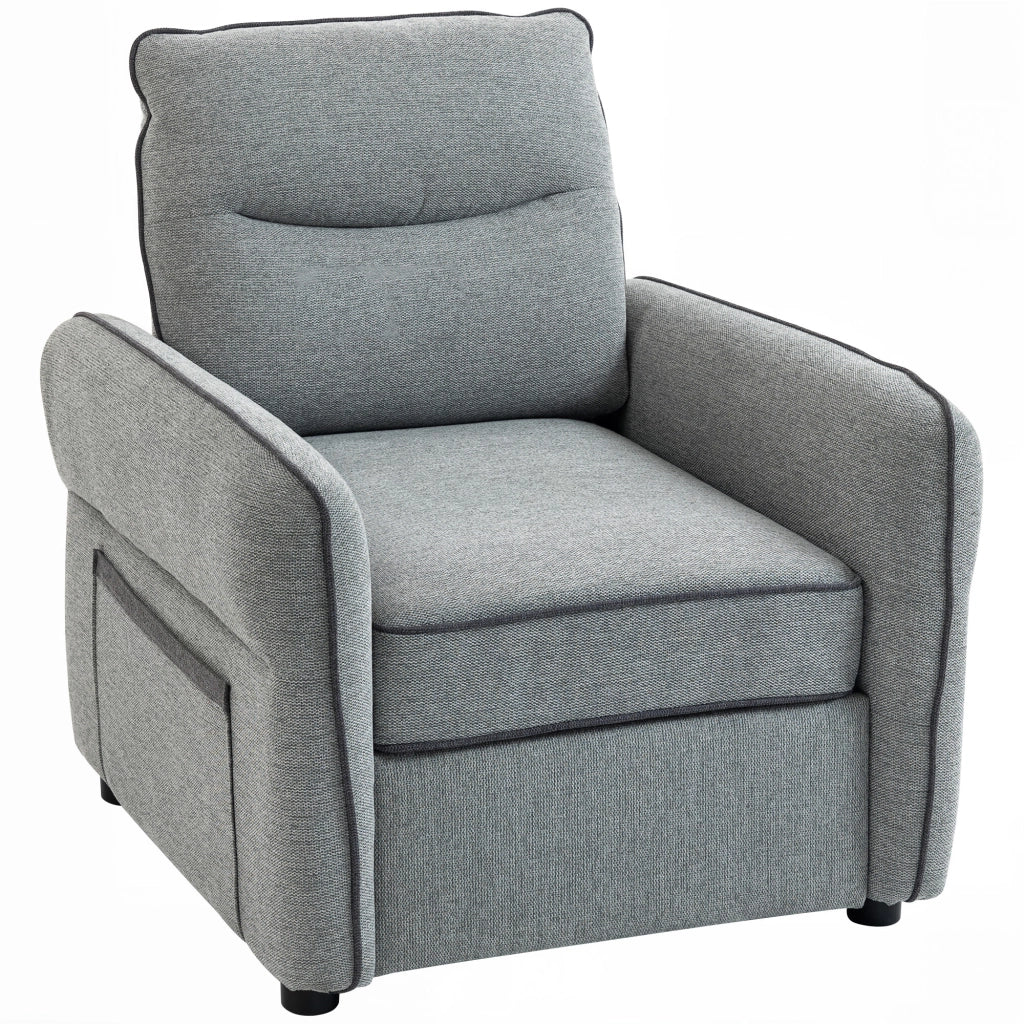 Divano 1 posto ¨C Minimal ¨C velluto, grigio, 80x81x90