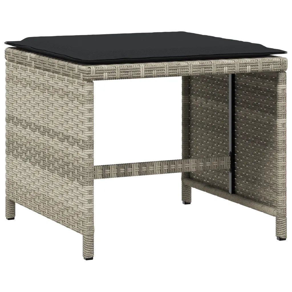Set Pranzo Giardino 11pz con Cuscini Grigio Chiaro Polyrattan 3277738