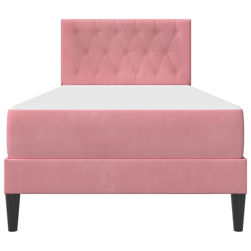 Struttura letto con materasso-Giroletto Rosa 80 x 200 cm Velluto 967387