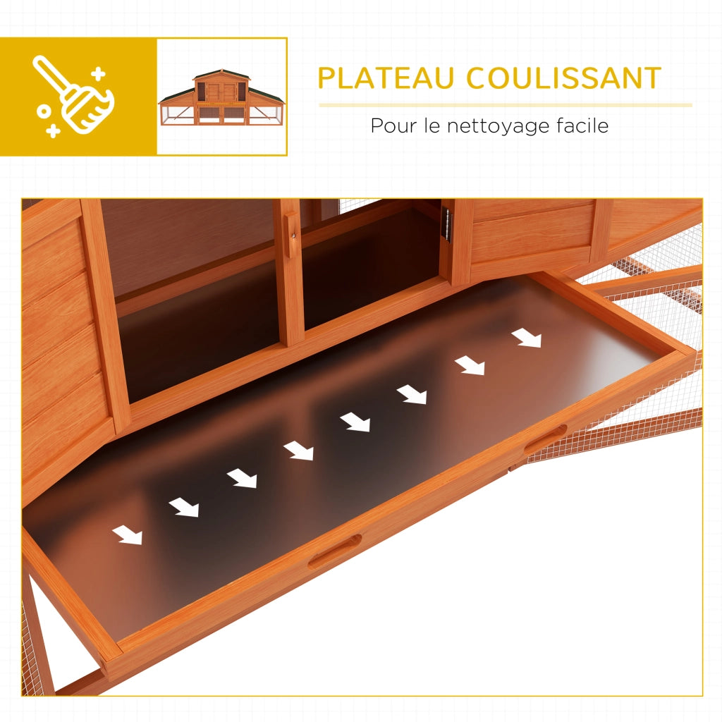 Gabbia per conigli a due piani ¨C Minimal ¨C Legno massello pino 225x70x100 cm