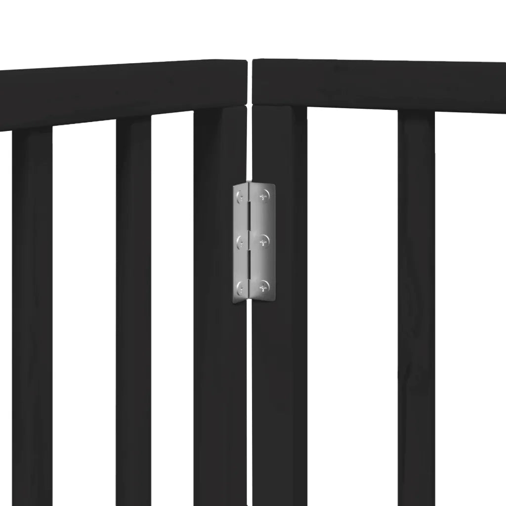 Cancelletto per cani pieghevole 2 pannelli nero 160 cm in legno di pioppo 352194