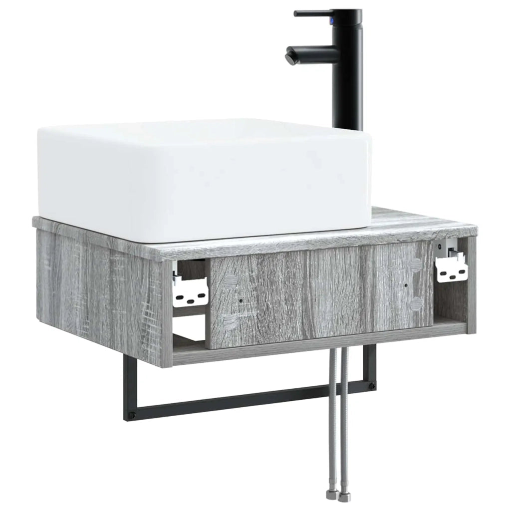 Lavabo da Parete Sonoma grigio 53 x 35 x 39 cm 890214