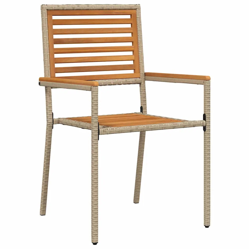 Set da Pranzo per Giardino 7 pcs Beige e Marrone polyrattan 3365483