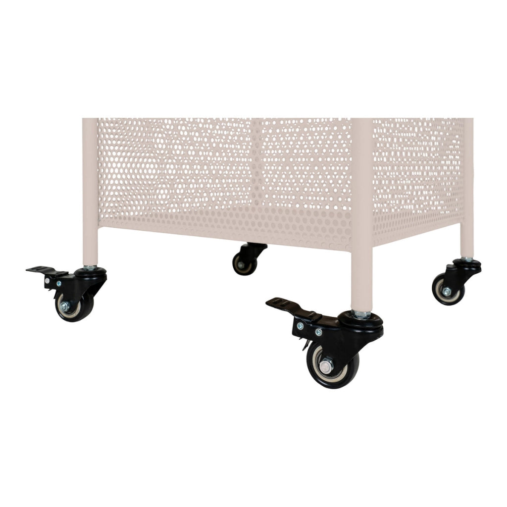 Carrello Torres, Beige, Metallo, 35x35x100 cm