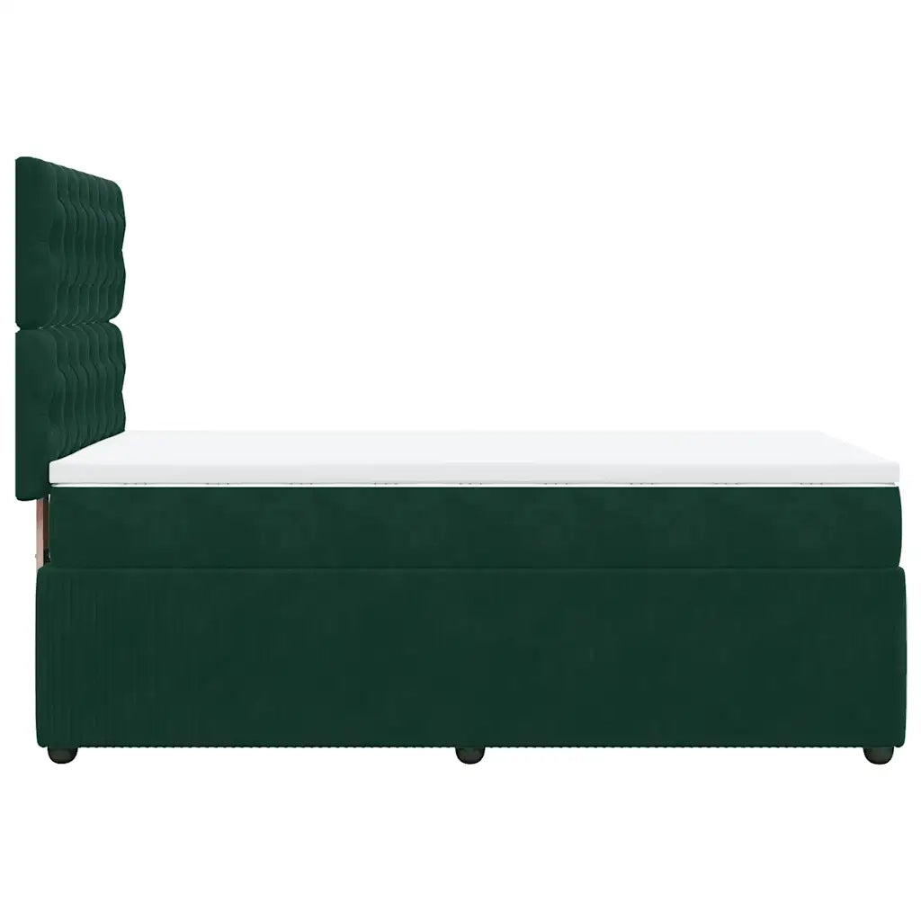 Giroletto a Molle con Materasso Verde Scuro 90x200 cm Velluto 3292247