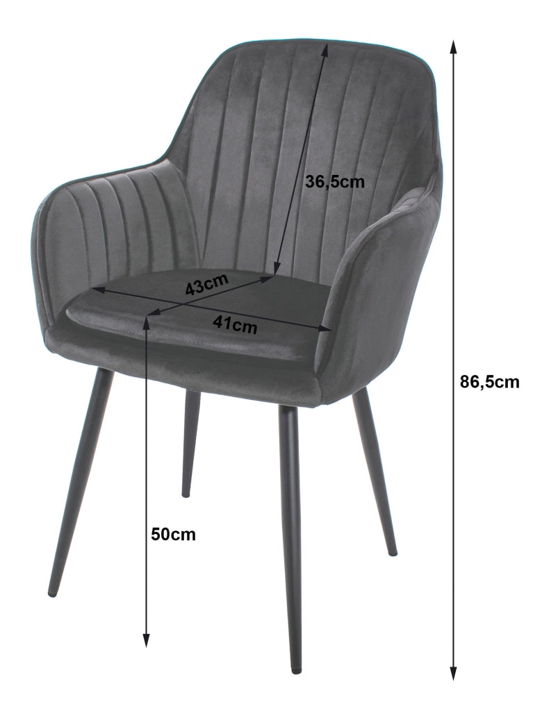 Sedia VALORA LUGO - Velluto verde con gambe nere x 2