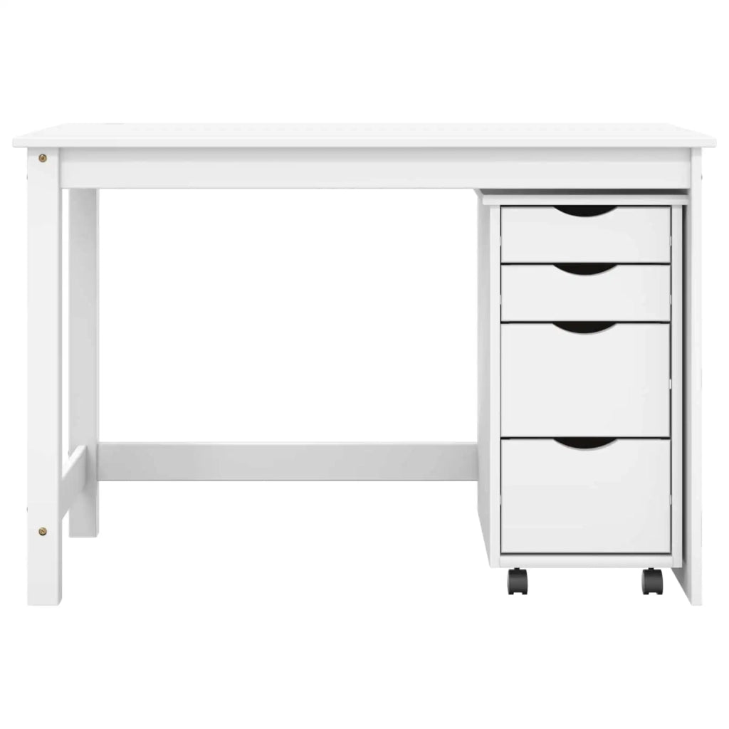 Set scrivania e mobiletto su ruote MOSS 2 pcs Bianco