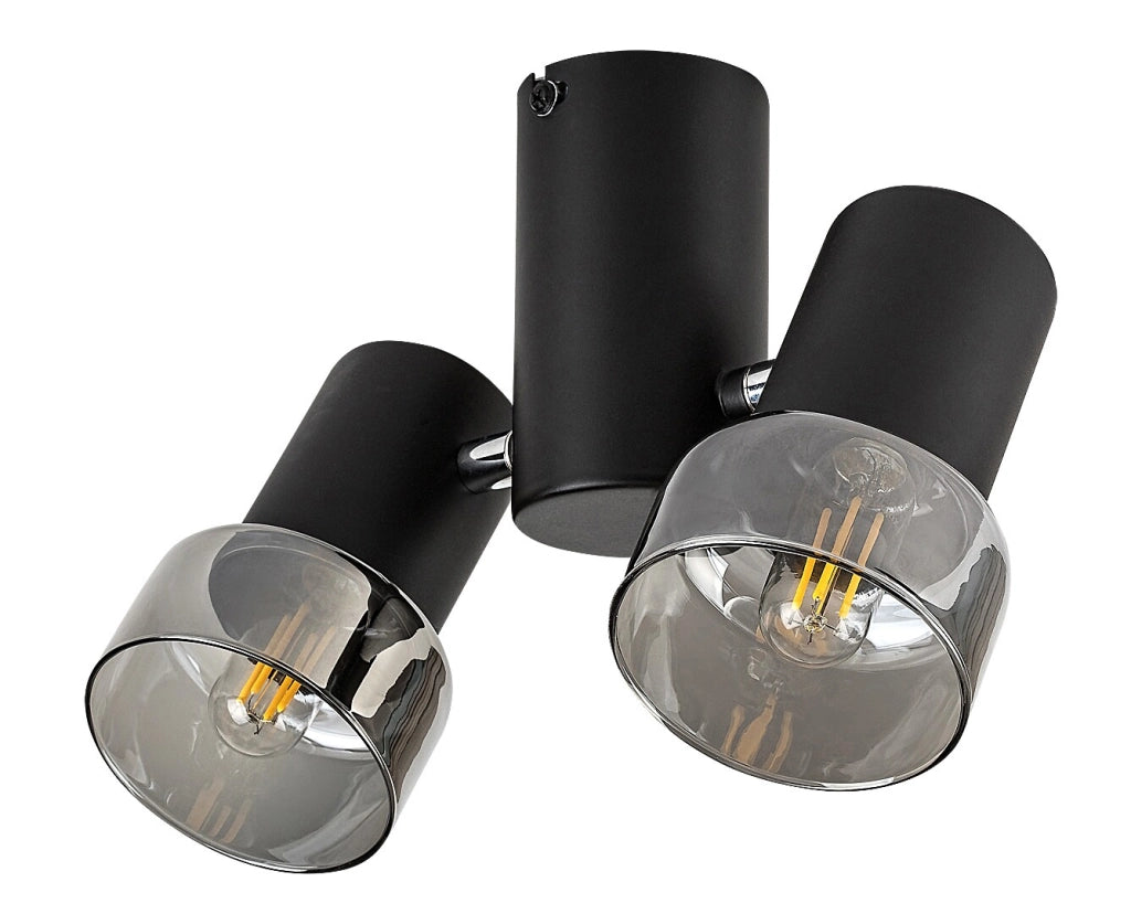 Plafoniera loft nera 2 spot orientabili E14 Rabalux Hatice