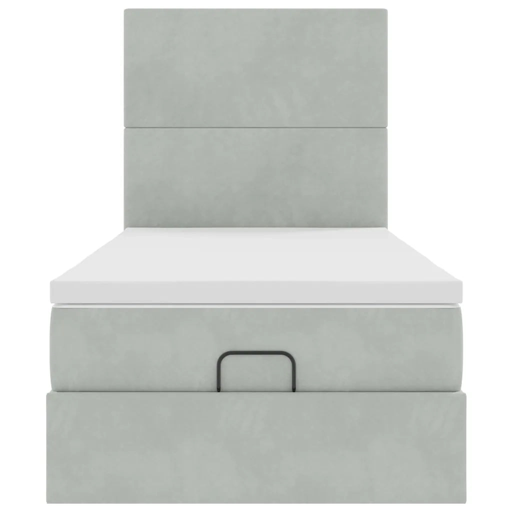 Struttura Letto Pouf con Materassi 90x190 cm in Velluto 3313367