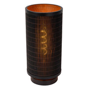Lampada da tavolo nera con paralume rattan E27 Tagalog