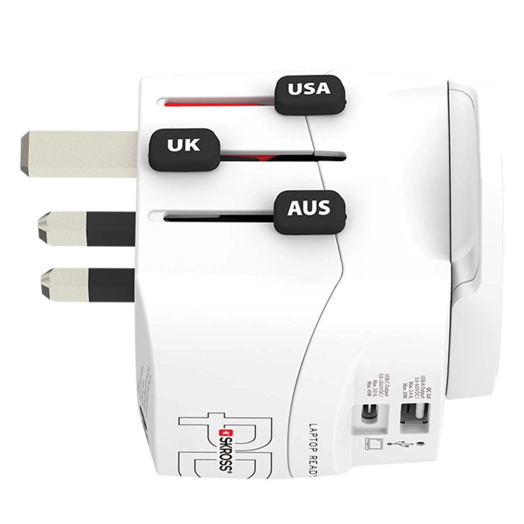 Adattatore da viaggio Pro Light 45W USB e USB-C Power Delivery universale Bianco Skross