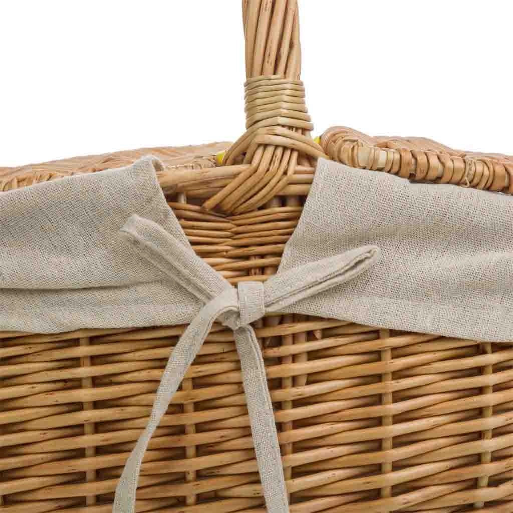 Cesto in vimini marrone foderato 41x32x19/15/37h