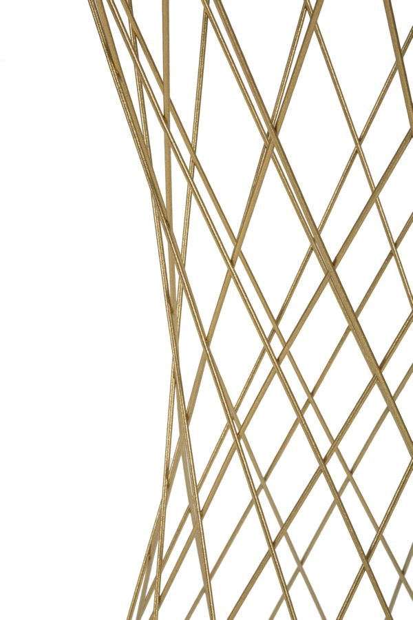 Tavolino Tower New 50x100x50 cm in Ferro e MDF Oro