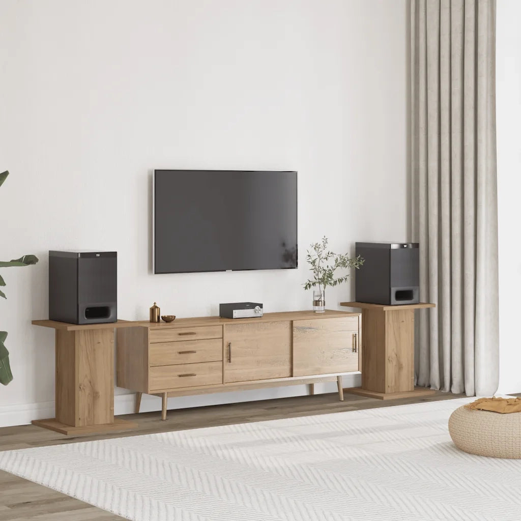 vidaXL Supporti Altoparlanti 2 pz Rovere 30x30x40 cm in Multistrato