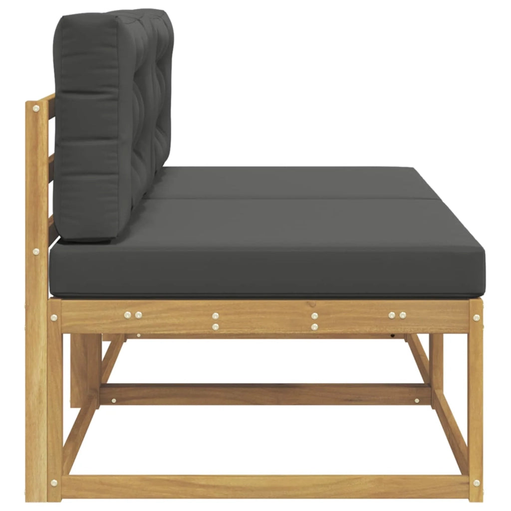2 Pezzo Divano centrale per esterno-Divano modulare Poliestere Bianco 426870