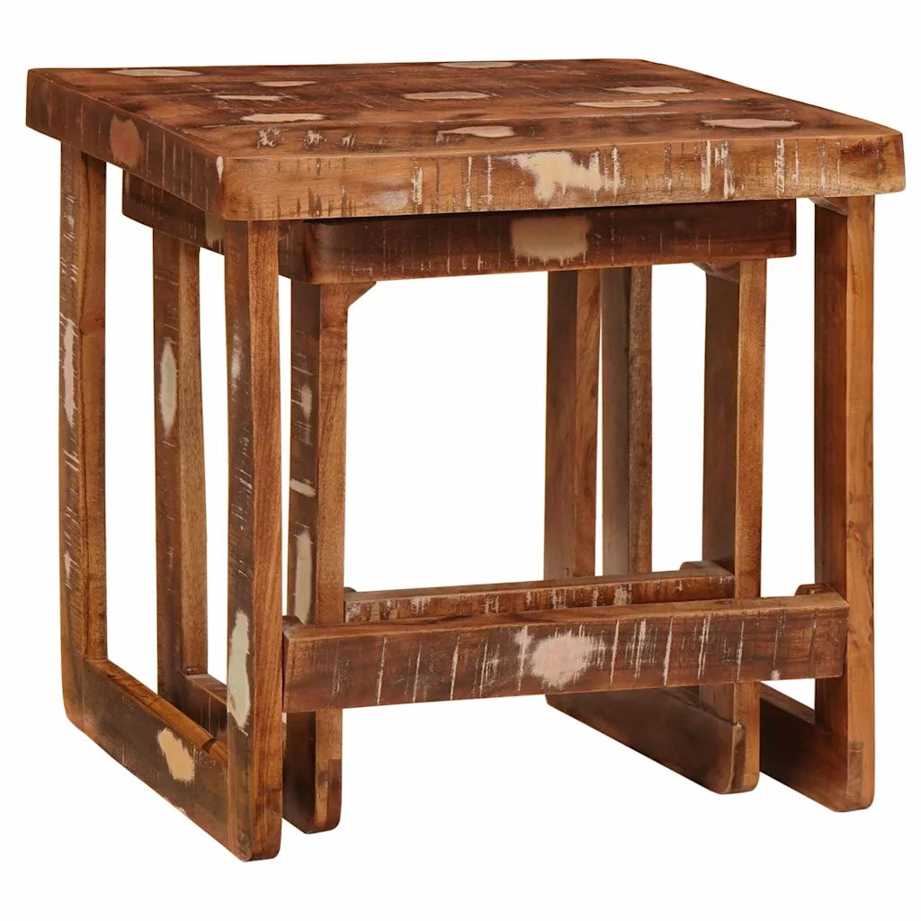 Tavoli da annidamento 2 pcs Marrone Legno Recuperato Massello 4104558