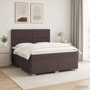 Letto box spring con materasso Marrone Scuro 140 x 190 cm 3454876