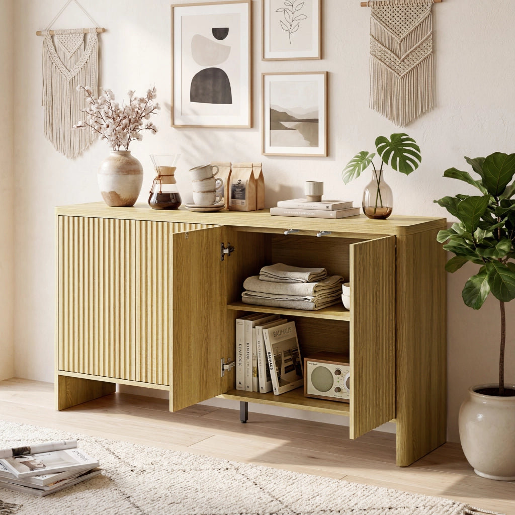 Credenza con 4 ante ¨C Minimal ¨C quercia 147x40x77