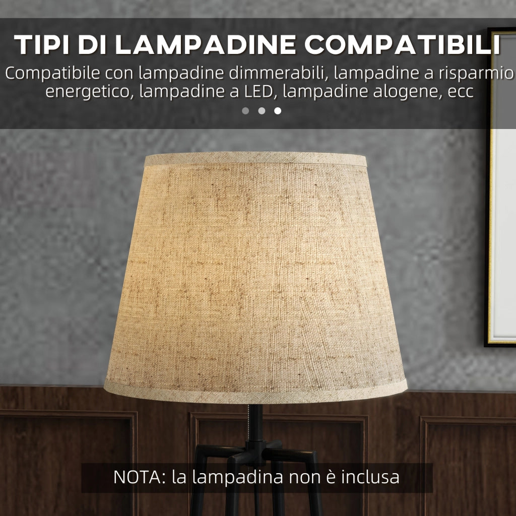 Lampada da Terra a 2 Ripiani ¨C Minimal ¨C Nero Marrone 42x166 cm