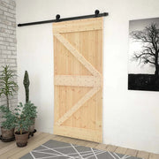 Porta scorrevole Naturale e Nero 80 x 210 cm 3444853