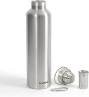 Fiasca isolata in acciaio inossidabile - per bevande fredde e calde - 1000 ml - argento
