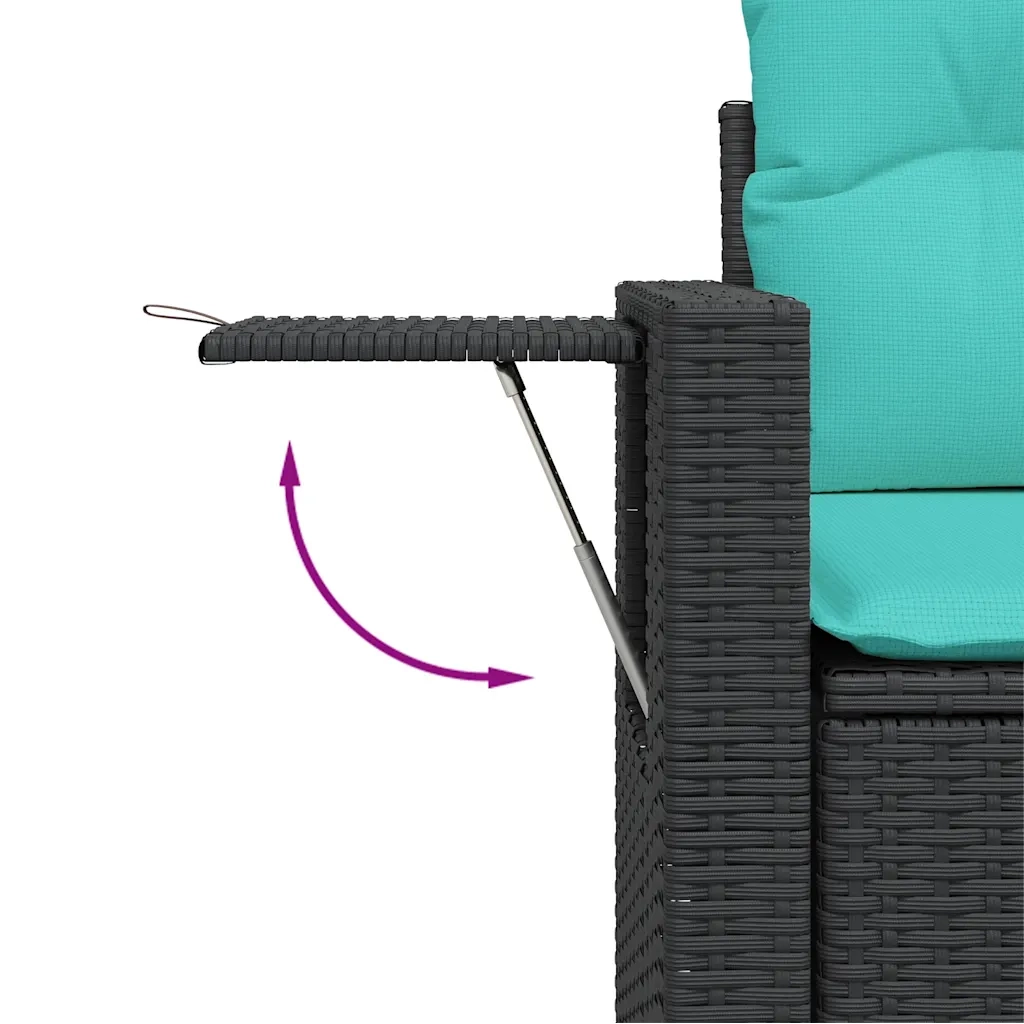 Set Divani da Giardino con Cuscini 7pz Nero Polyrattan 3327109