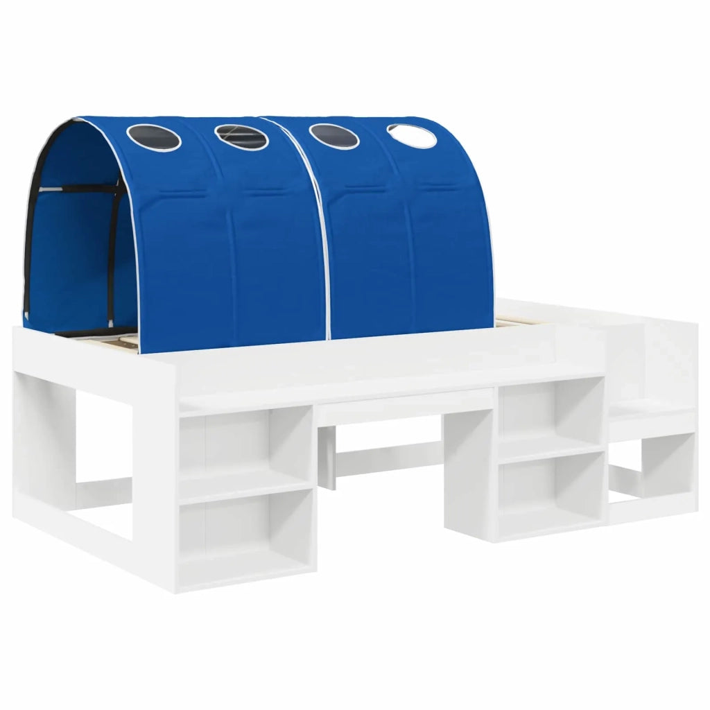 Letto con Tunnel 3 pz Bianco e Blu Legno ingegnerizzato 3423619