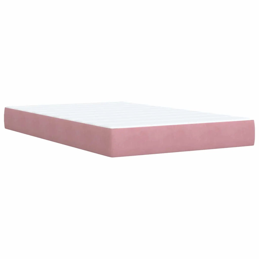Letto box spring con materasso Rosa 120 x 200 cm Velluto 3453130
