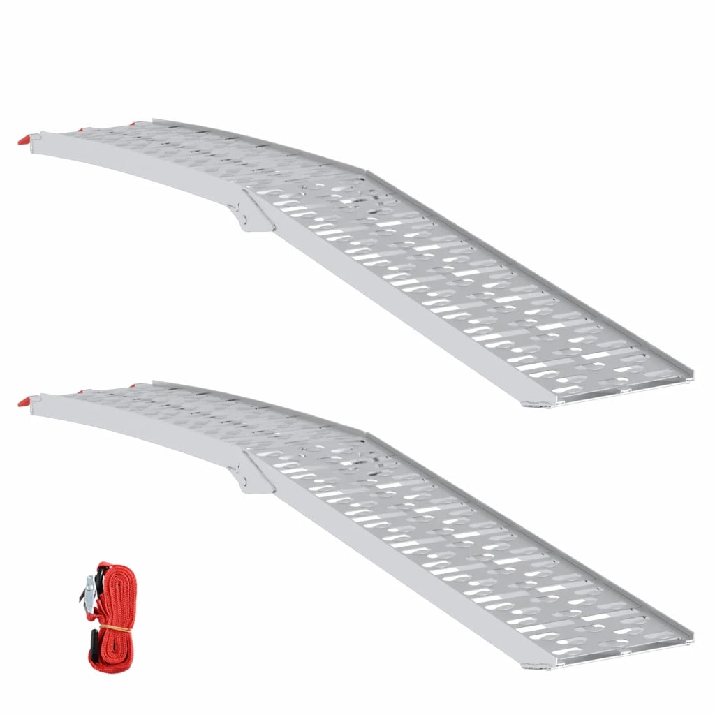 Rampe per Moto Pieghevoli 340 kg per rampa 2 pcs Argento
