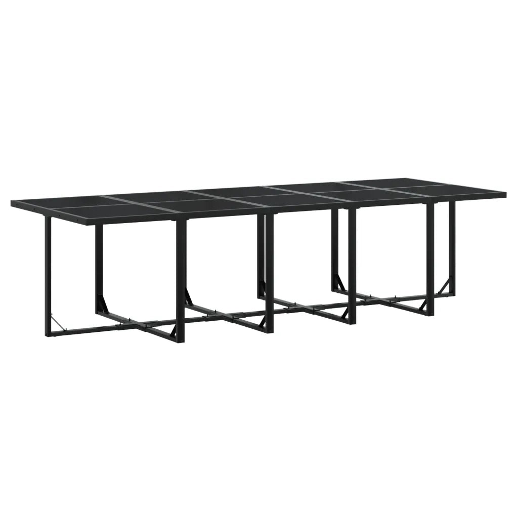 Set da Pranzo da Giardino 15 pz con Cuscini Nero in Textilene 3295081