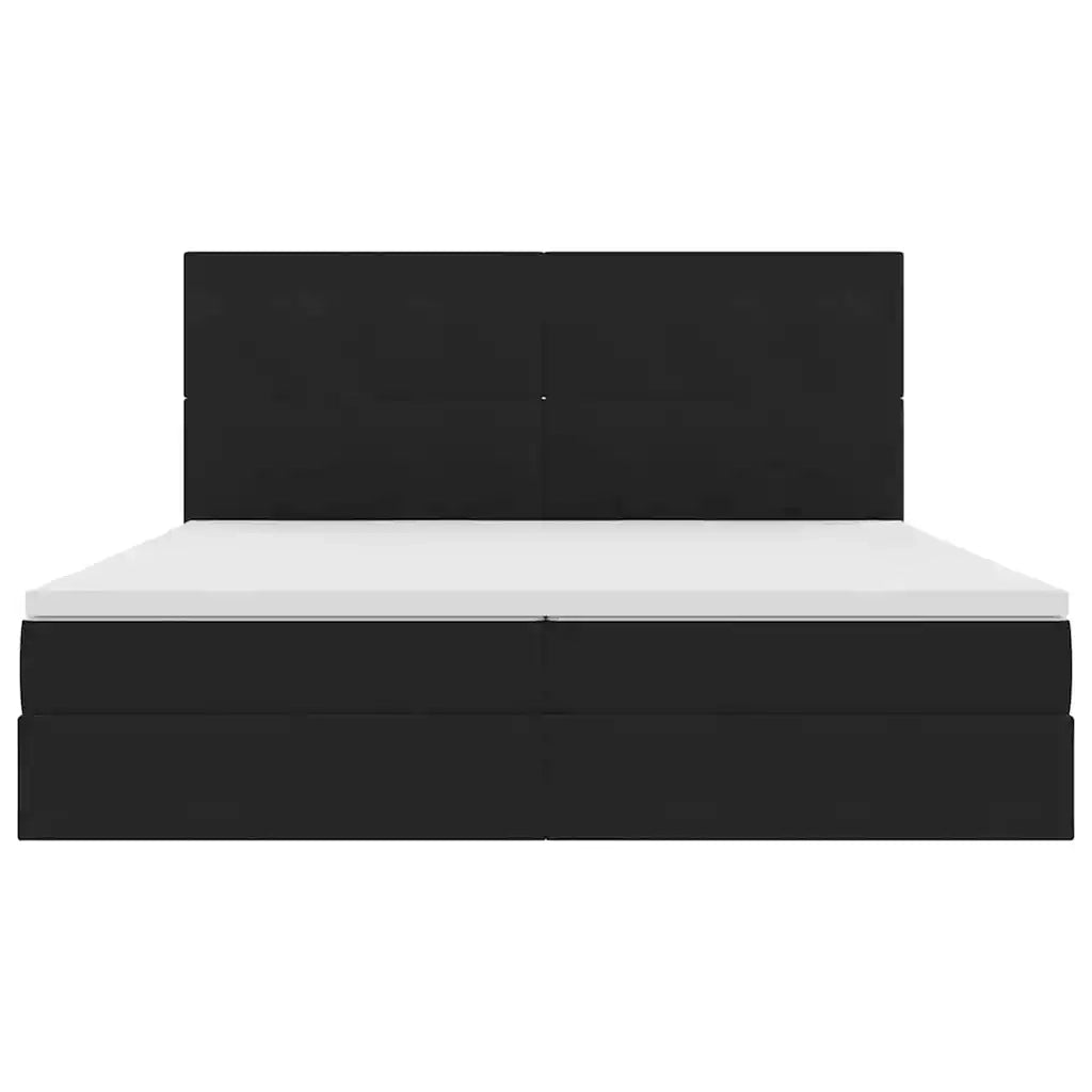 Letto con contenitore e materasso Nero 200 x 200 cm Velluto 3371993