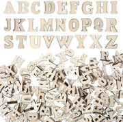 Lettere in legno 200 pezzi - 17 mm/12 mm - Legno marrone - Attività di ricamo/decorazione - Fai da te - Apprendimento precoce