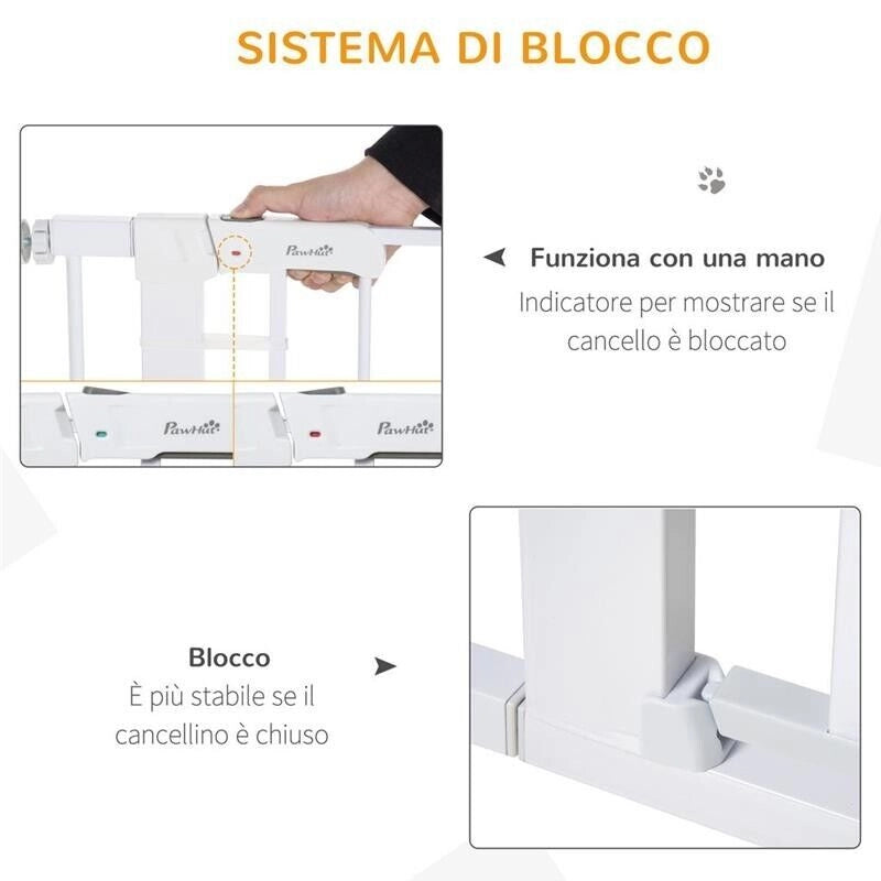 CANCELLETTO DI SICUREZZA PER CANI, FISSAGGIO A PRESSIONE LARGHEZZA REGOLABILE 75-96CM